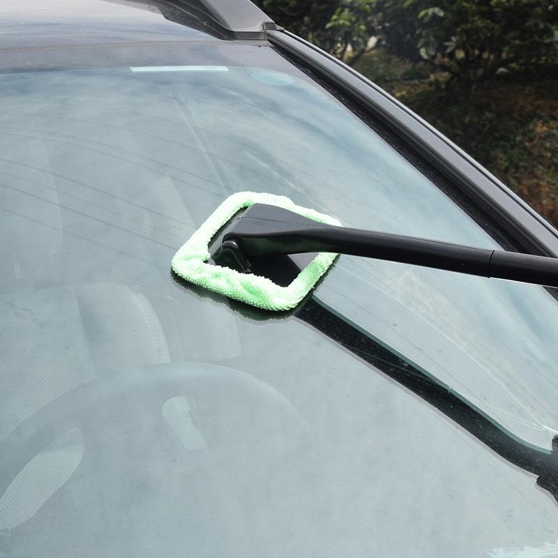 Microfiber cleaner with 2 reusable microfiber hoods