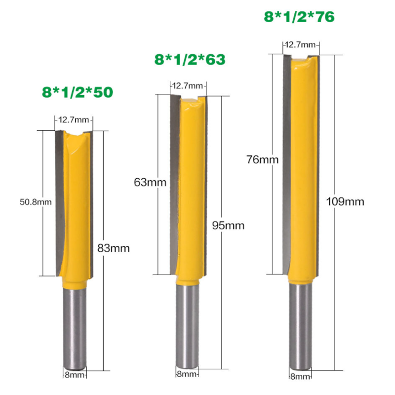 8MM Shaft Double Groove Straight Mill