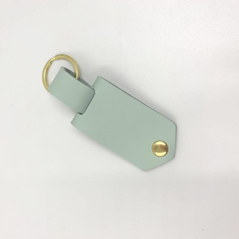 Leather keychain with family photo
