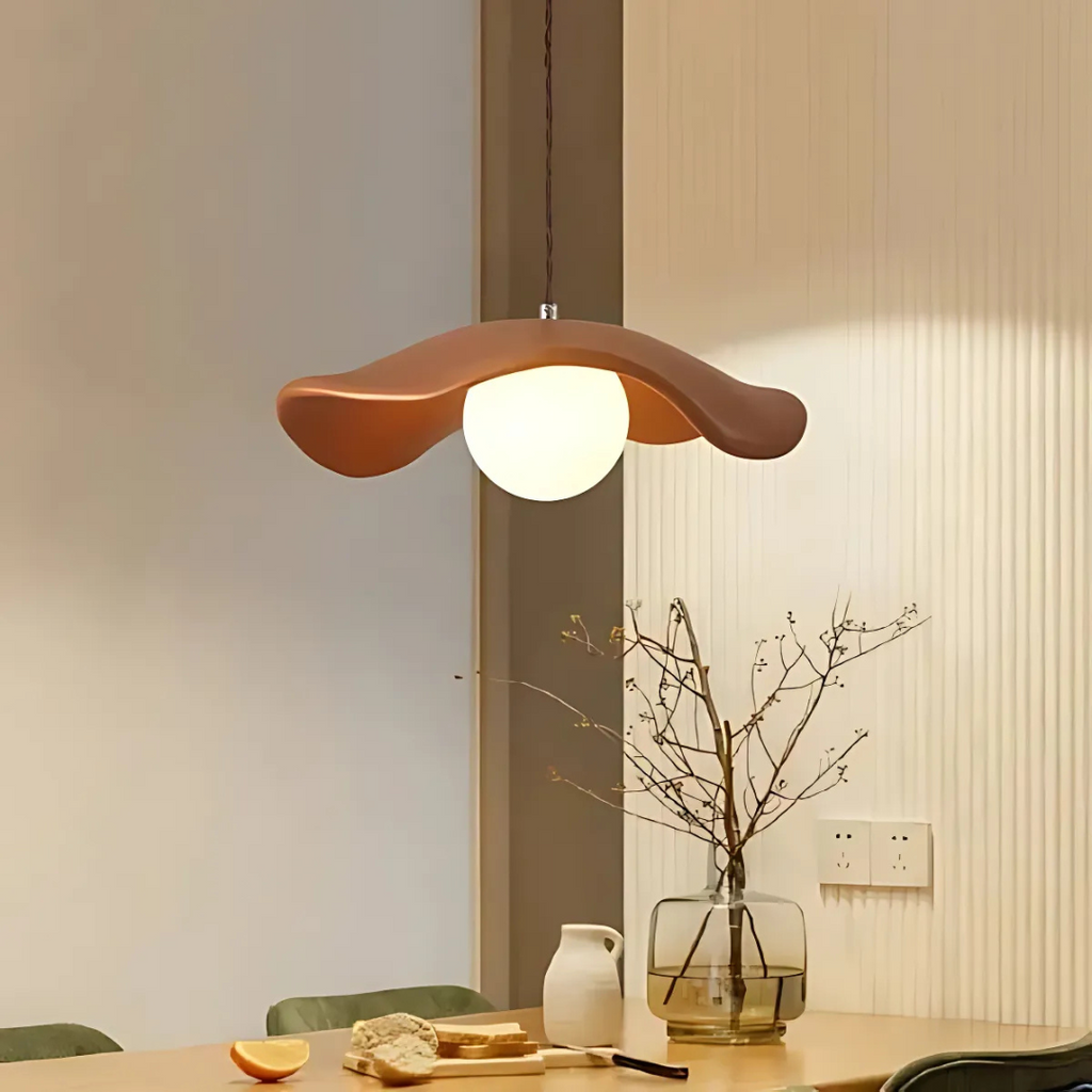 Wabi-Sabi Metal Pendant Lamp with Warm G9 LED Light