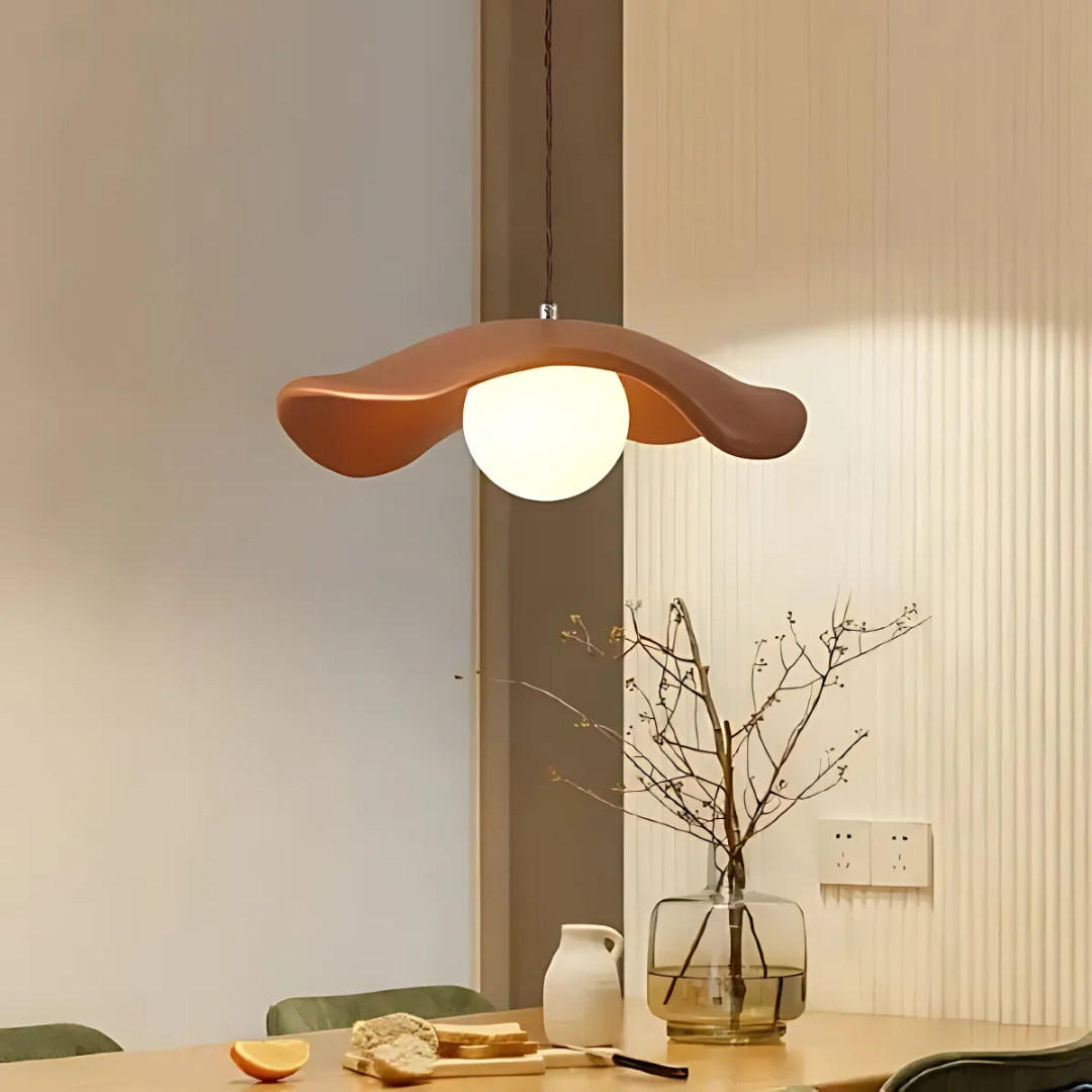 Wabi-Sabi Metal Pendant Lamp with Warm G9 LED Light