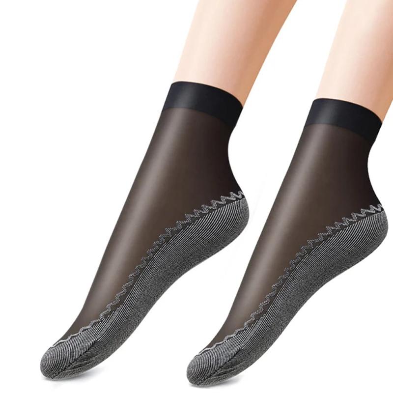 Silky Anti-Slip Cotton Socks, 5 Pairs