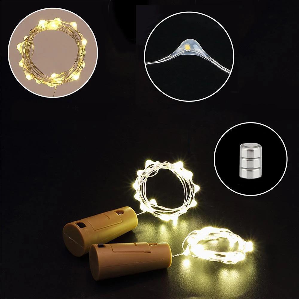 LED Wine Bottle Lamps Cork Night Light DIY Decoration Lift - 5/10 PCS