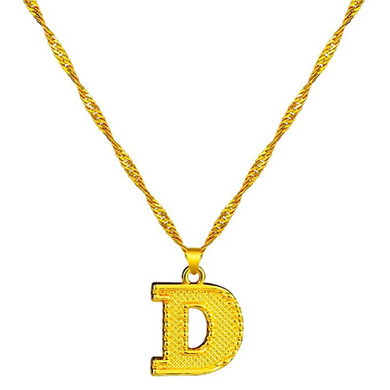 18K gold-plated initial letter necklace