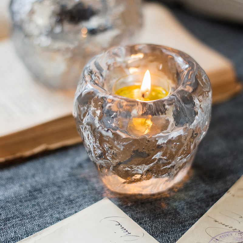 Glass Tealight Holder – Decorative Candle Holder made of Clear Glass for Cozy Lighting