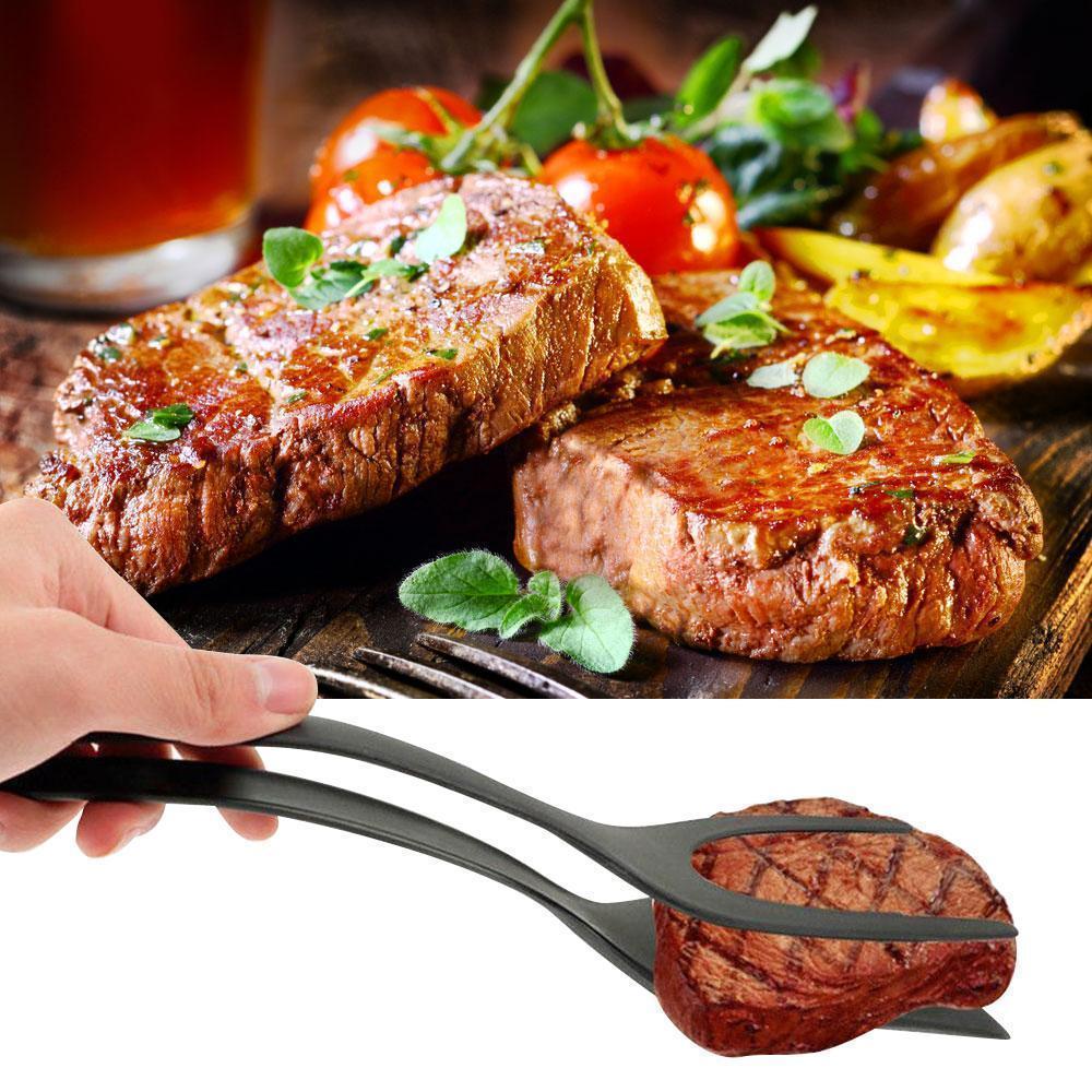 2-in-1 Tongs Handle and Elasticity Spatula