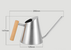 Modern watering can with wooden handle – Stylish watering can for plants in the garden