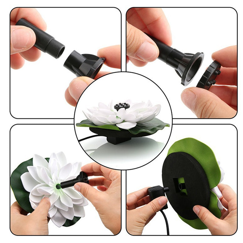 Lotus-shaped solar fountain pond decoration