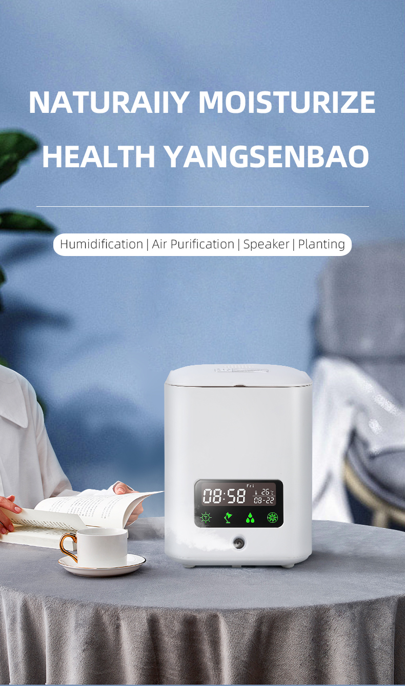Multifunctional smart hydroponic plant pot with calendar, diffuser and desk lamp