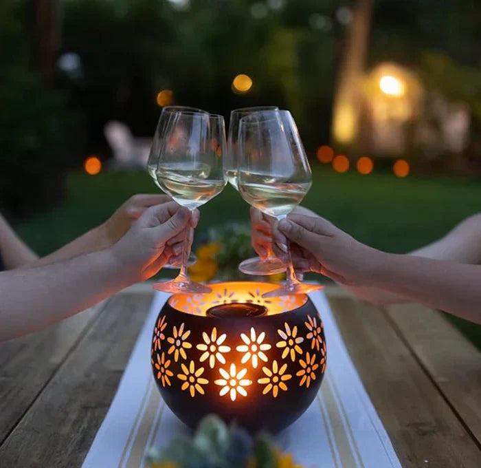 Flower Pattern Candle Lamp – Decorative LED Table Lamp for Stylish Lighting