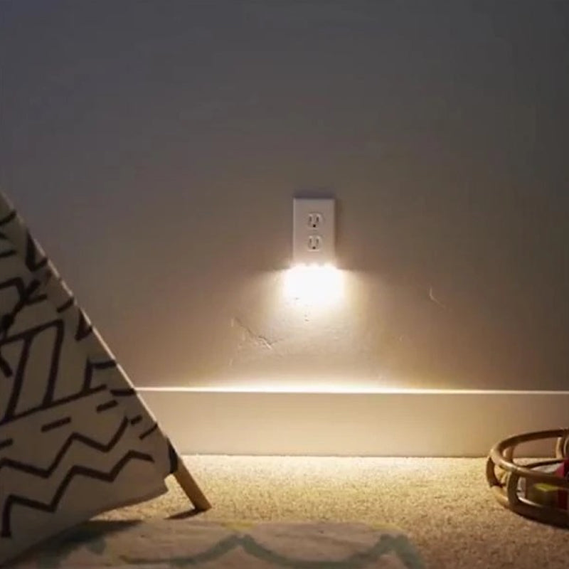 Outlet wall plate with LED night lights