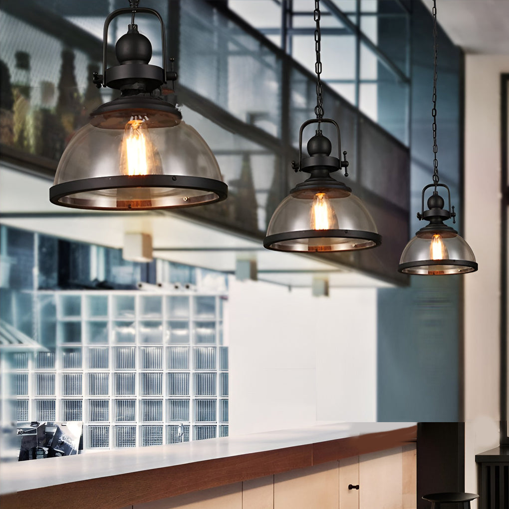 Antique Glass Iron Retro Industrial Chandelier Pendant Ceiling Lights