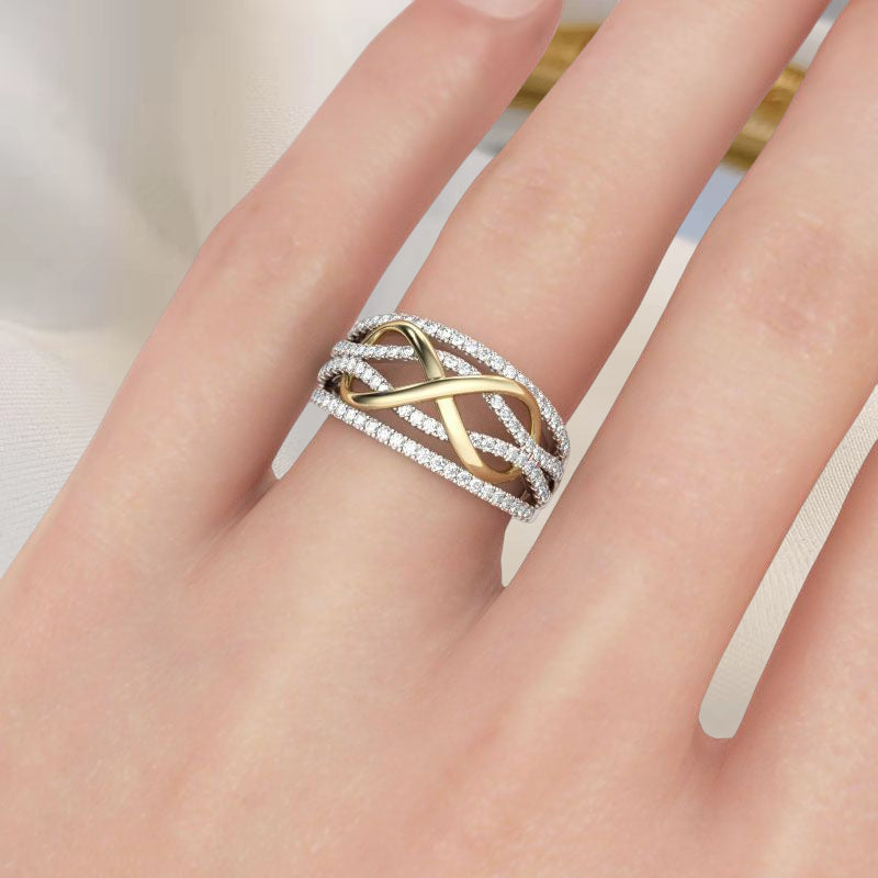 Mother & Daughter Forever Connected Together Ring