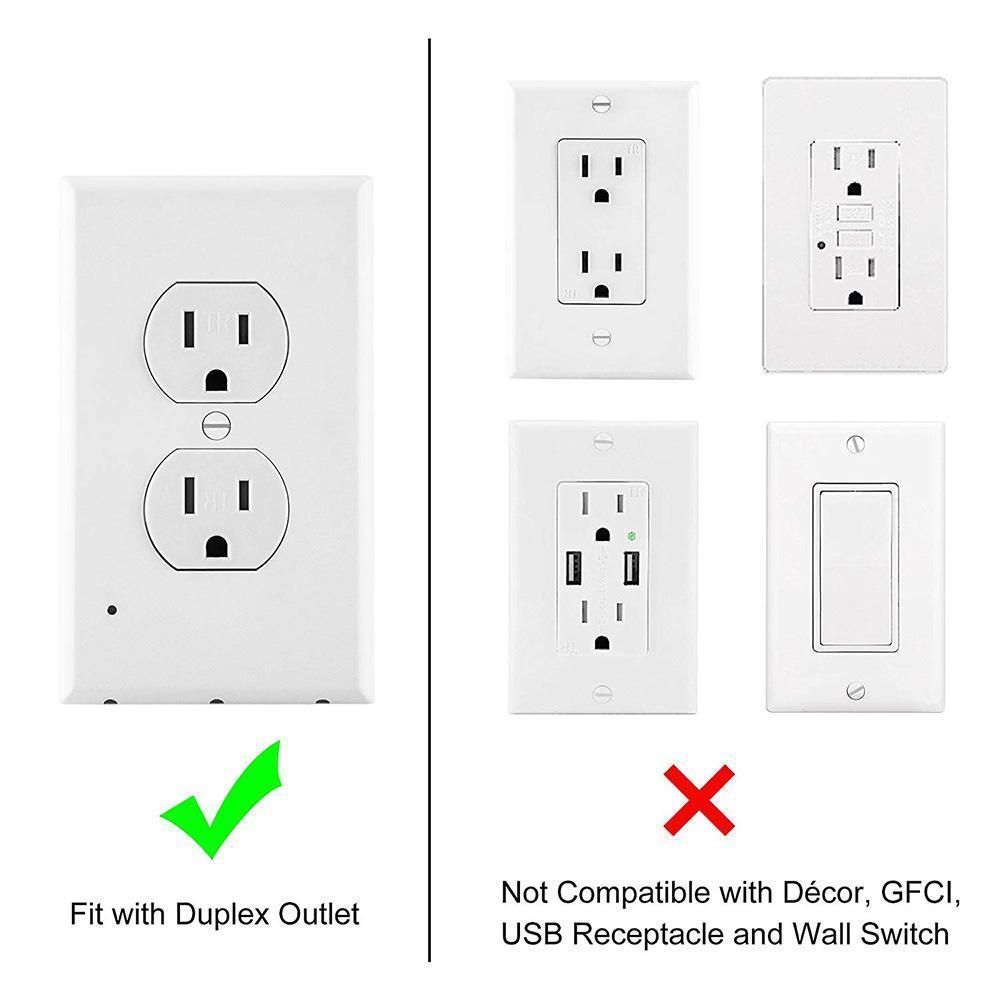 Outlet wall plate with LED night lights