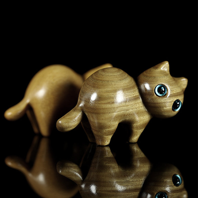 Sandalwood handmade wooden cat