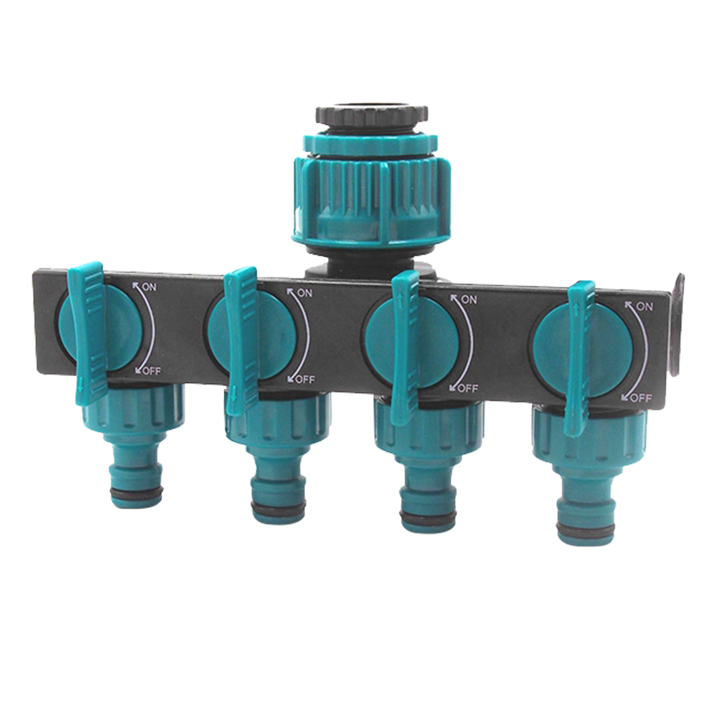 Universal 4-way garden hose splitter – Adjustable faucet splitter