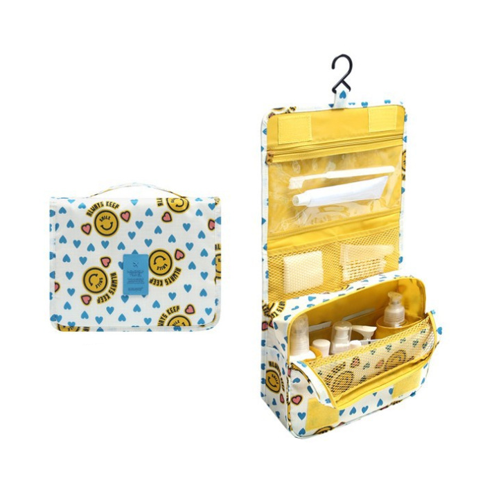TravelEase – Water-repellent cosmetic bag with hook and compartments | Travel toiletry bag