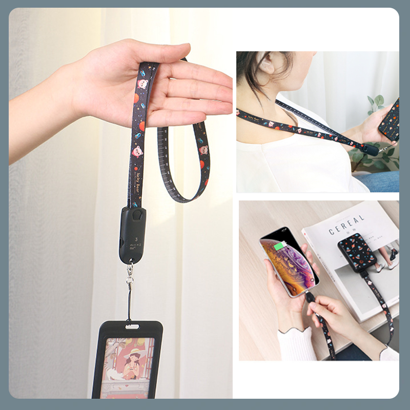 3-in-1 multifunctional data cable lanyard