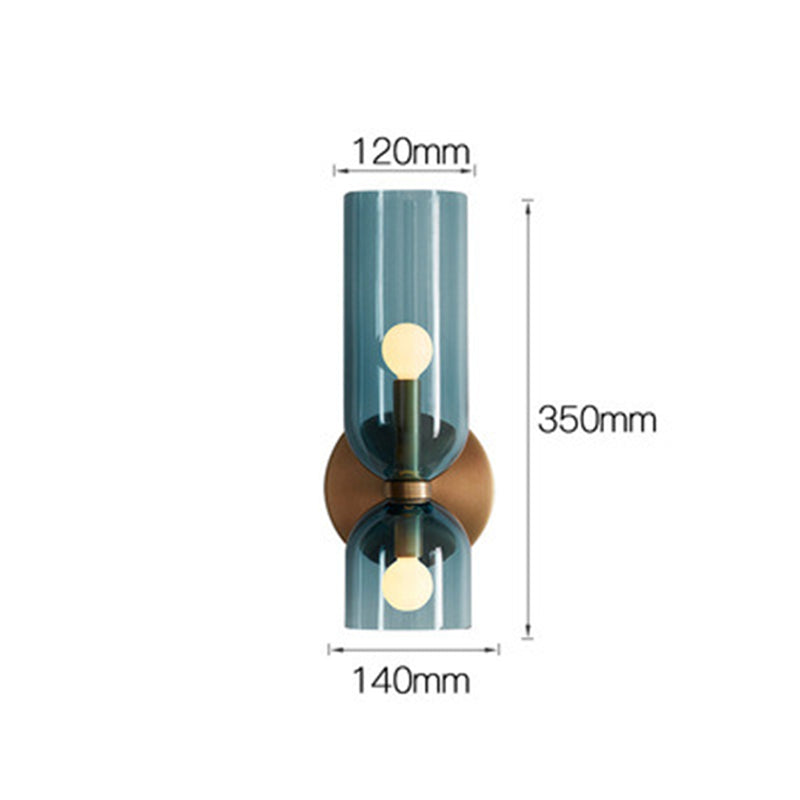Glass Wall Light With Double Lamp Design