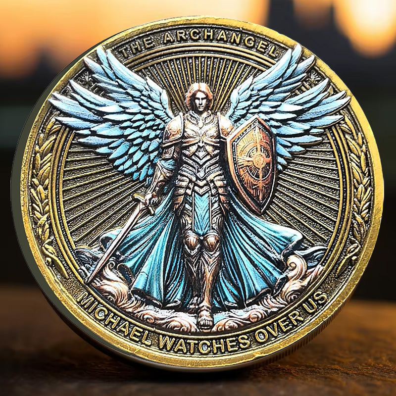 The Archangel Michael watches over us Challenge Coin