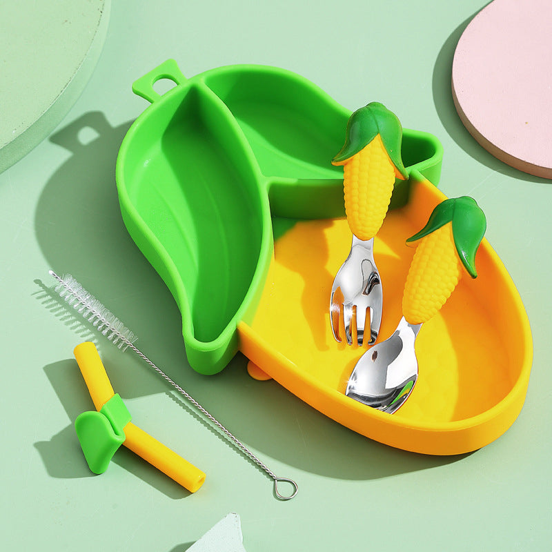 Toddler plate with suction cup