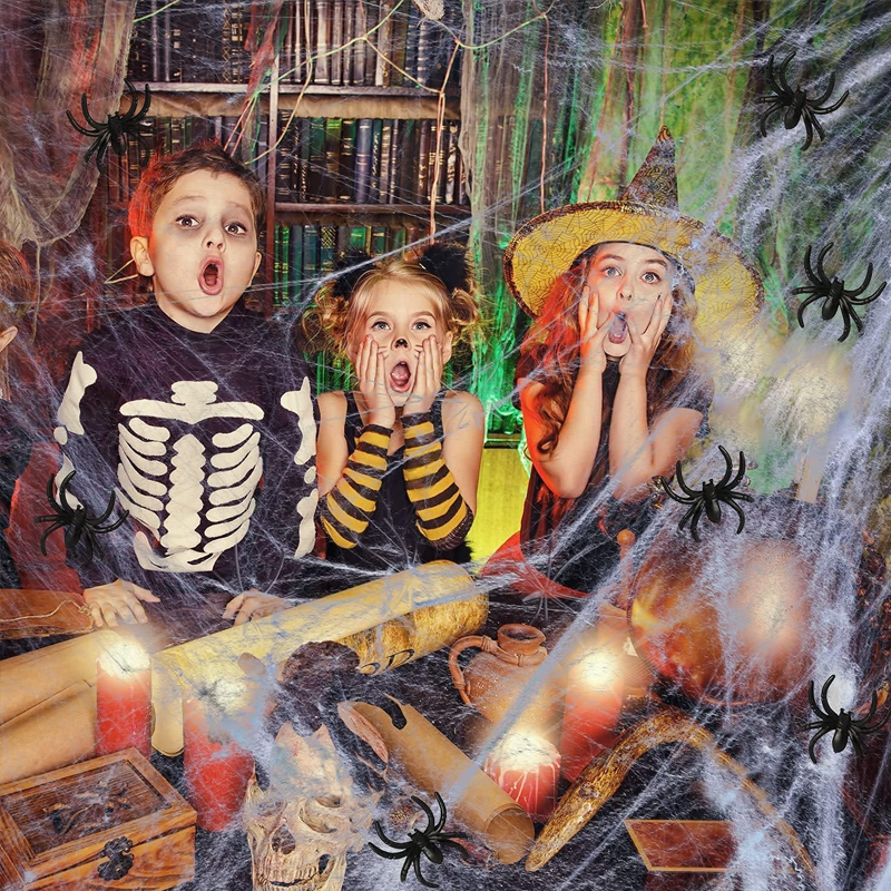 Halloween Spider Decorations, stretchable spider web