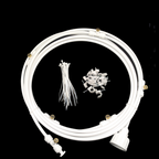 Spray irrigation system – Water hose with spray nozzles for refreshing cooling in the garden