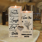 Smile A Lot More - Wooden Candle Holder with Candle Gift for Your Loved Ones