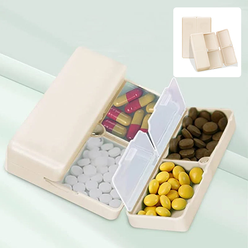 Portable Magnetic Pill Box with 7 Compartments