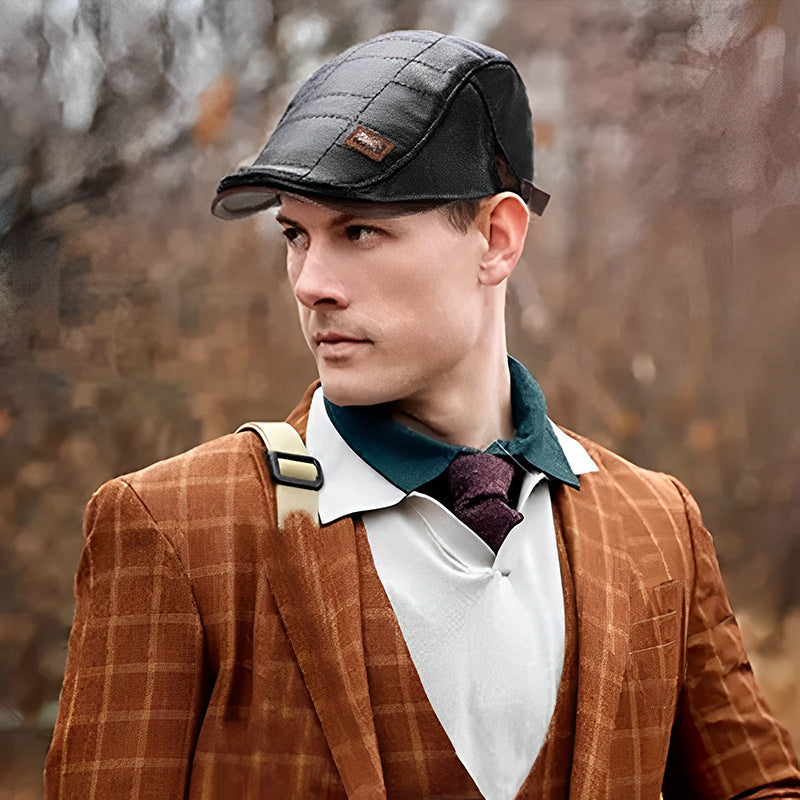 New trendy leather beret