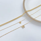 Stacked Butterfly Pendant Necklace