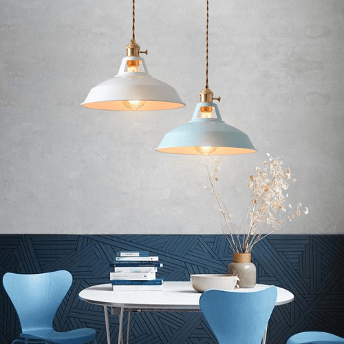 Vintage pastel pendant lamp - Metallic elegance - Soft ambiance
