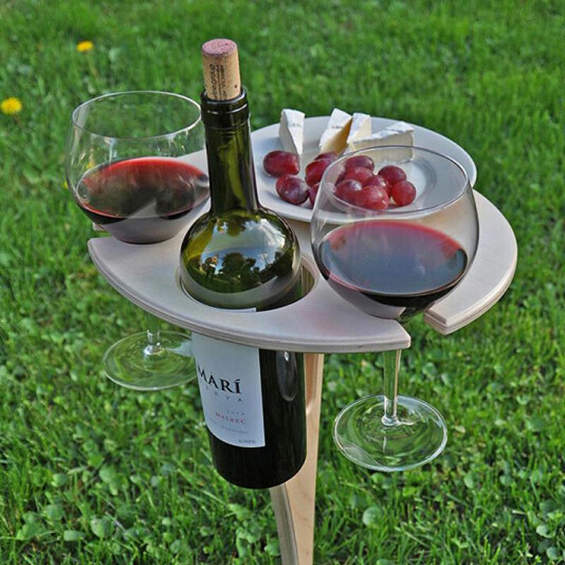 Outdoor portable DIY folding table for wine