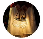 Solar LED Lantern in Glass – Decorative Garden Lighting with Wire Lights and Carry Handle