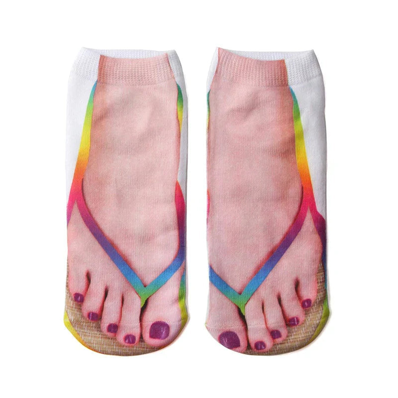 Socks with nail print