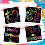 【100 sheets/1 set】DIY Rainbow Magic Scratch Paper Art Set