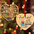 Book Lovers Heart Ornament