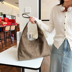 Suede messenger bag with large capacity