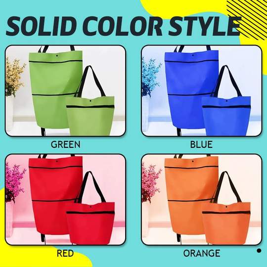 2 In 1 Folding Shopping Cart Tote Bag