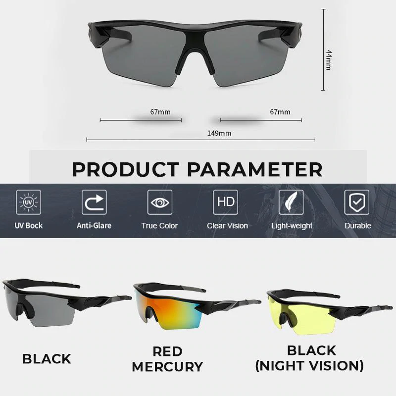 Sunglasses with UV protection for outdoor cyclists
