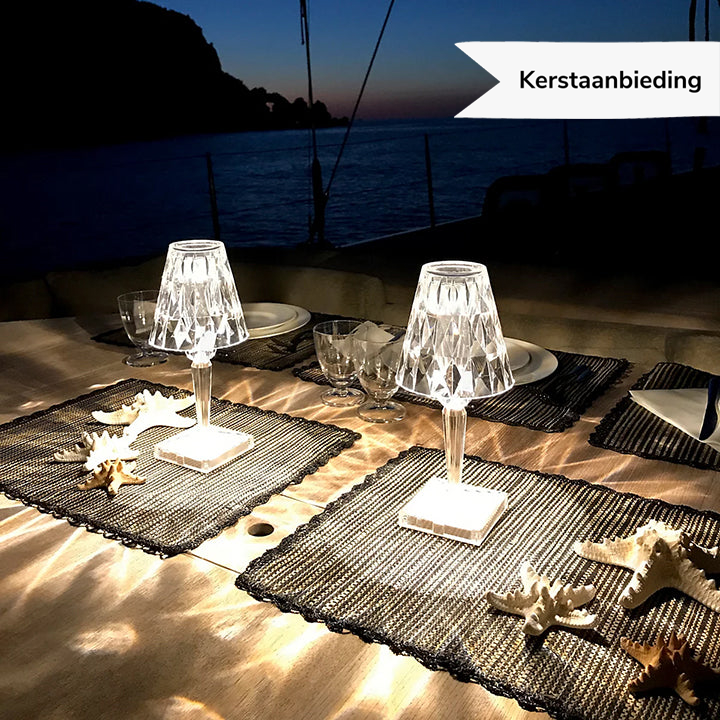 LuxeCrystal Premium LED Table Lamp | Wireless | Dimmable Crystal Lighting | Mood Light & Decoration
