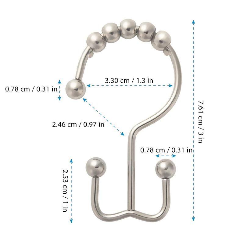 Stainless Steel Shower Curtain Hooks