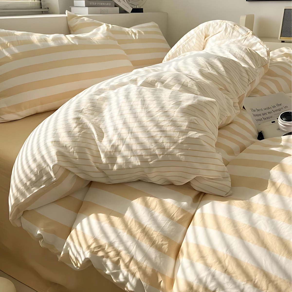 Elenorra Classic Striped Bedding Set 4pcs Duvet Cover Sheet
