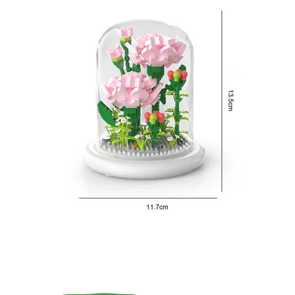 Noble Building Block Flower in Glass