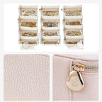 Leather jewelry box for travel