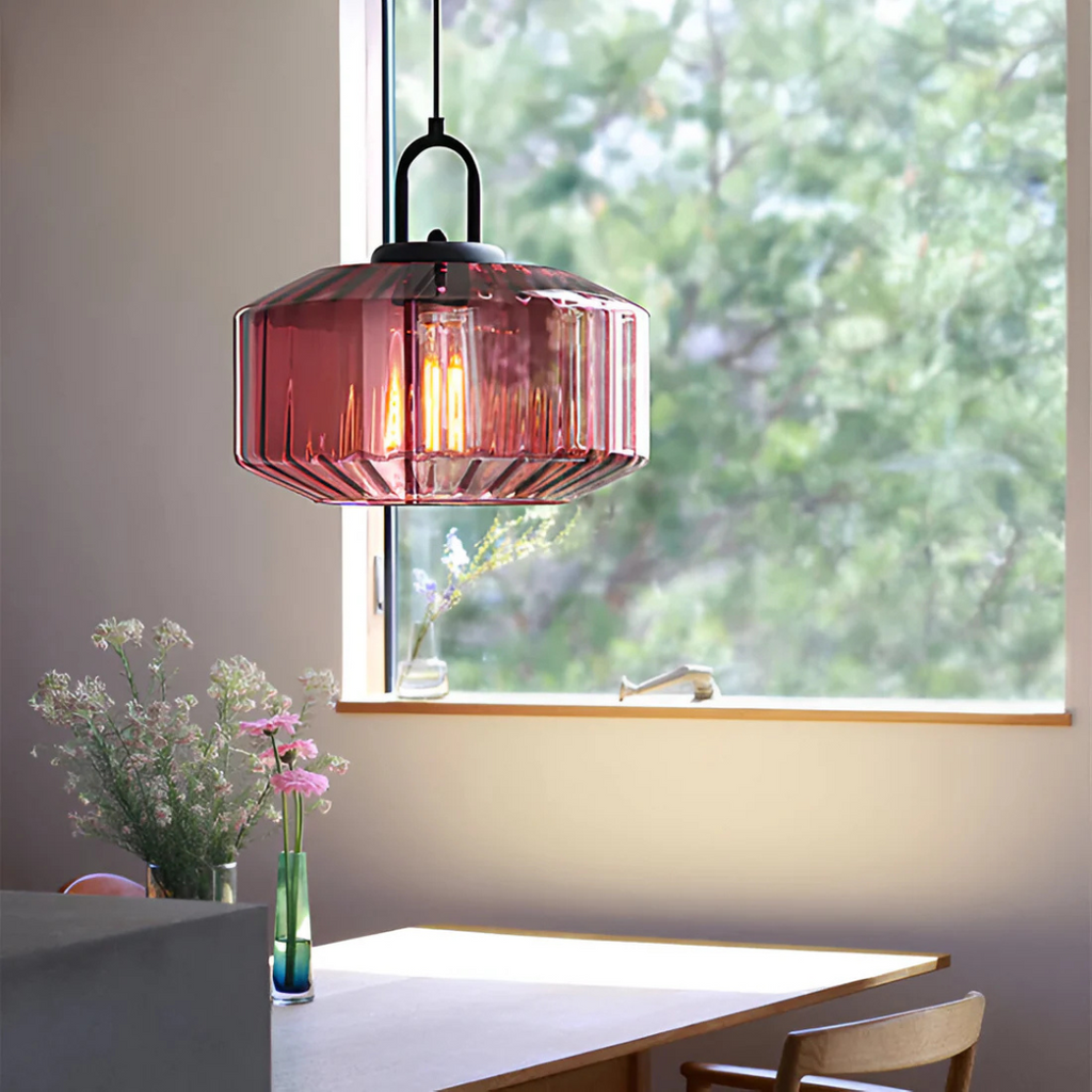 Retro Colored Glass Pendant Lamp