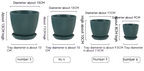 Flower pot with groove structure and saucer – Sturdy plastic pot for plants