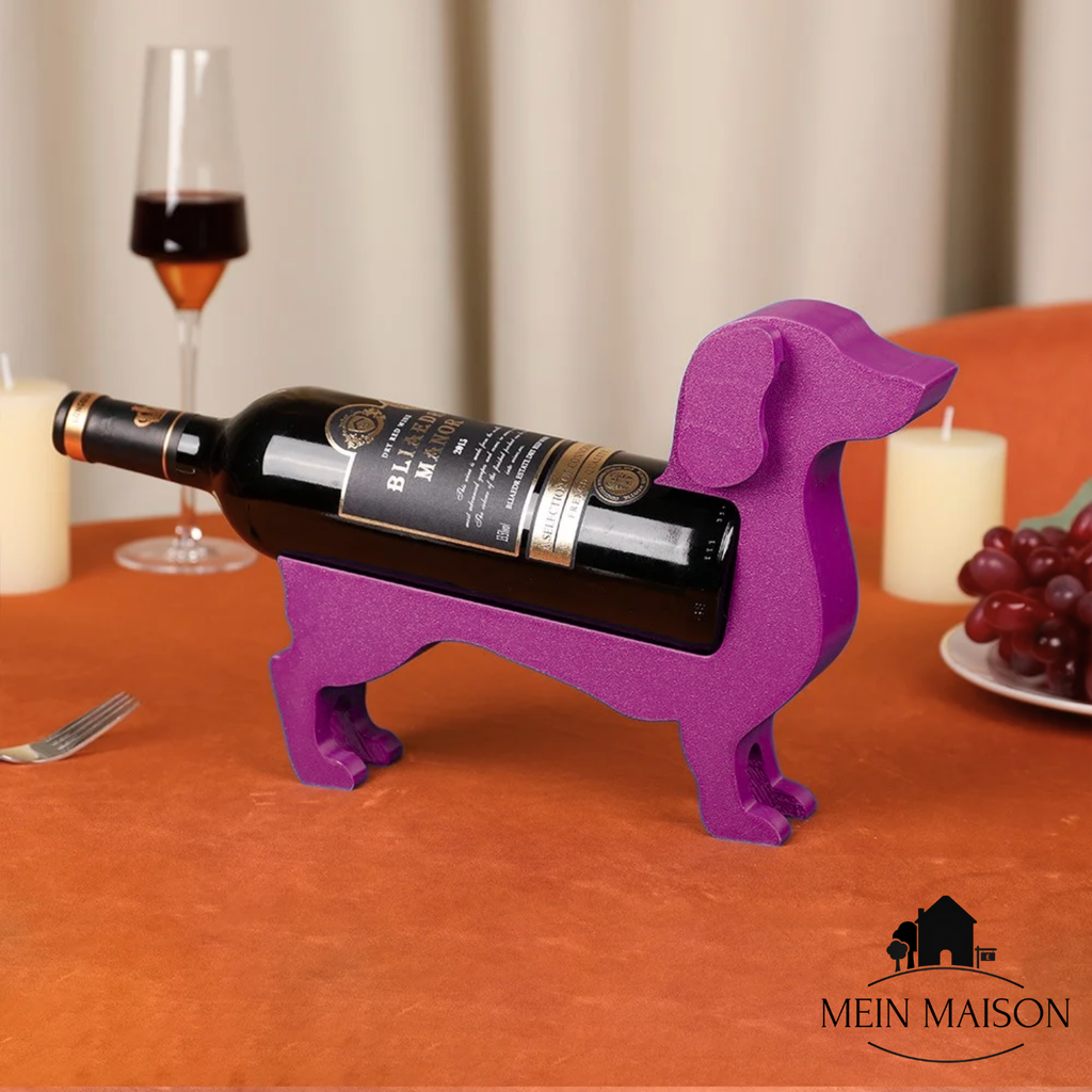 Wine Bottle Holder Dachshund CorkHound | Original Design | Sturdy & Decorative | For 375–500 ml