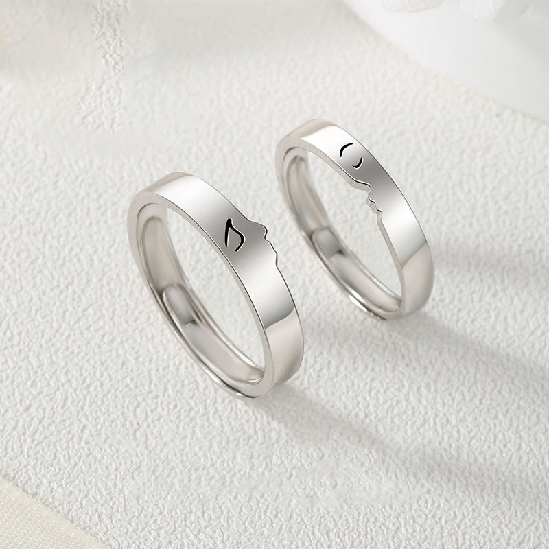 Love at first kiss couple rings