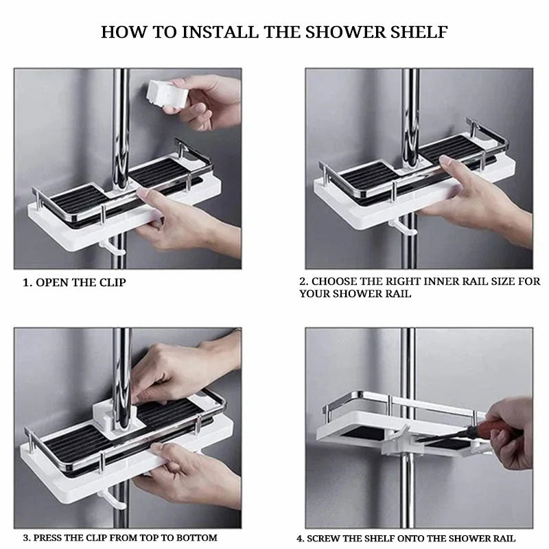 Shower rod storage rack
